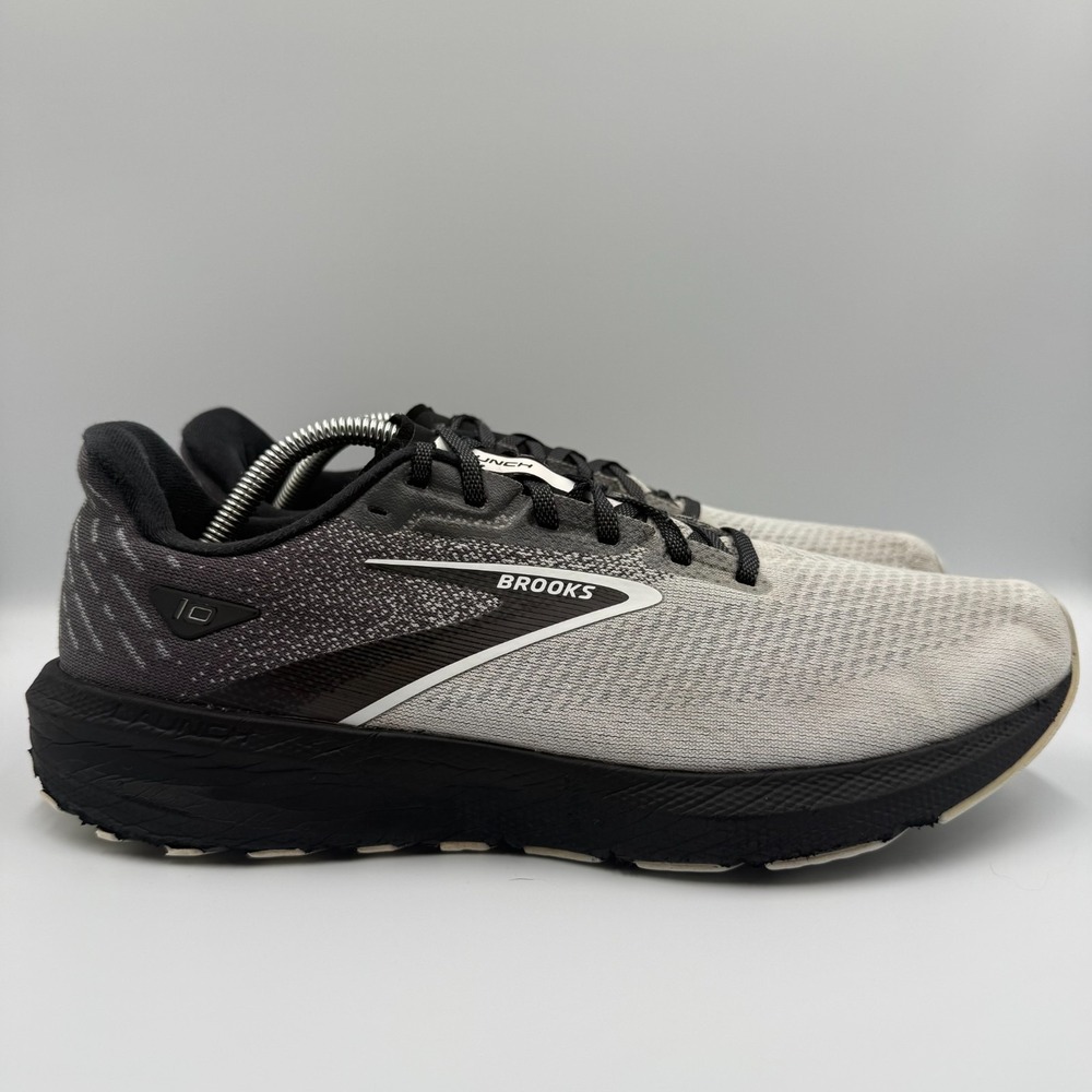 Brooks Launch 10 Black Running Shoes Men's Size 11.5 Gray Sneakers 1104091D052